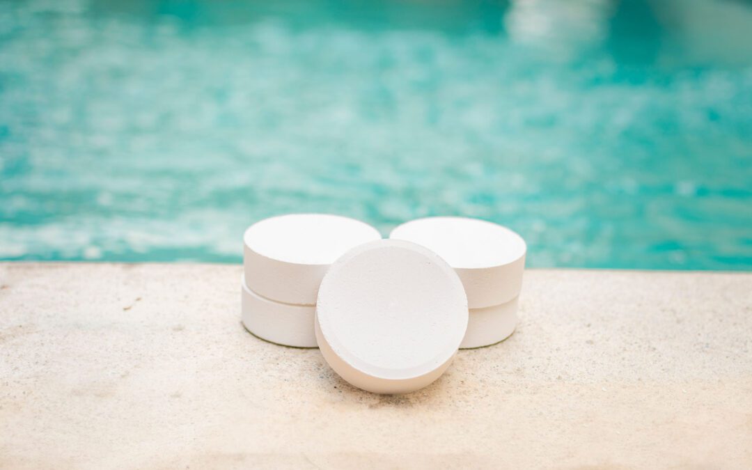 Close-up,Of,Some,Chlorine,Tablets,For,Cleaning,On,The,Edge